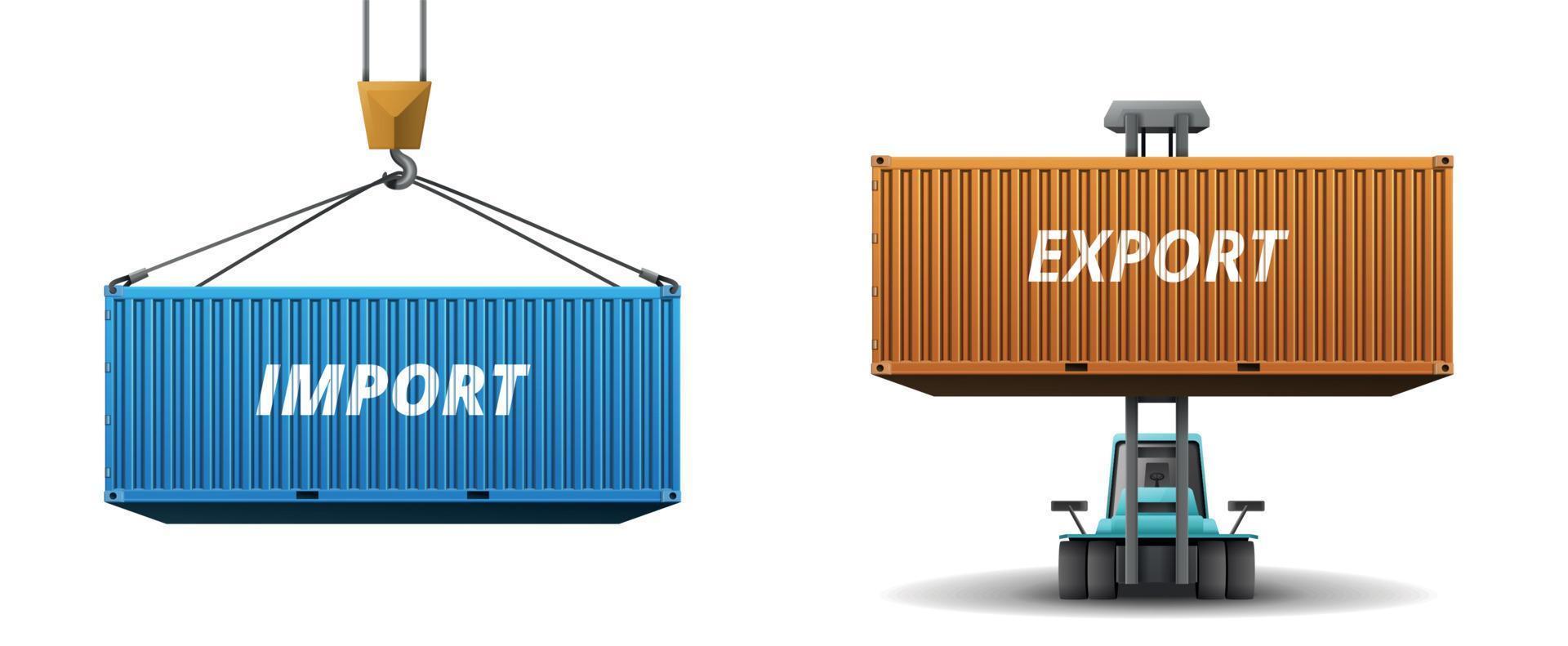 carga logística containers conjunto vetor