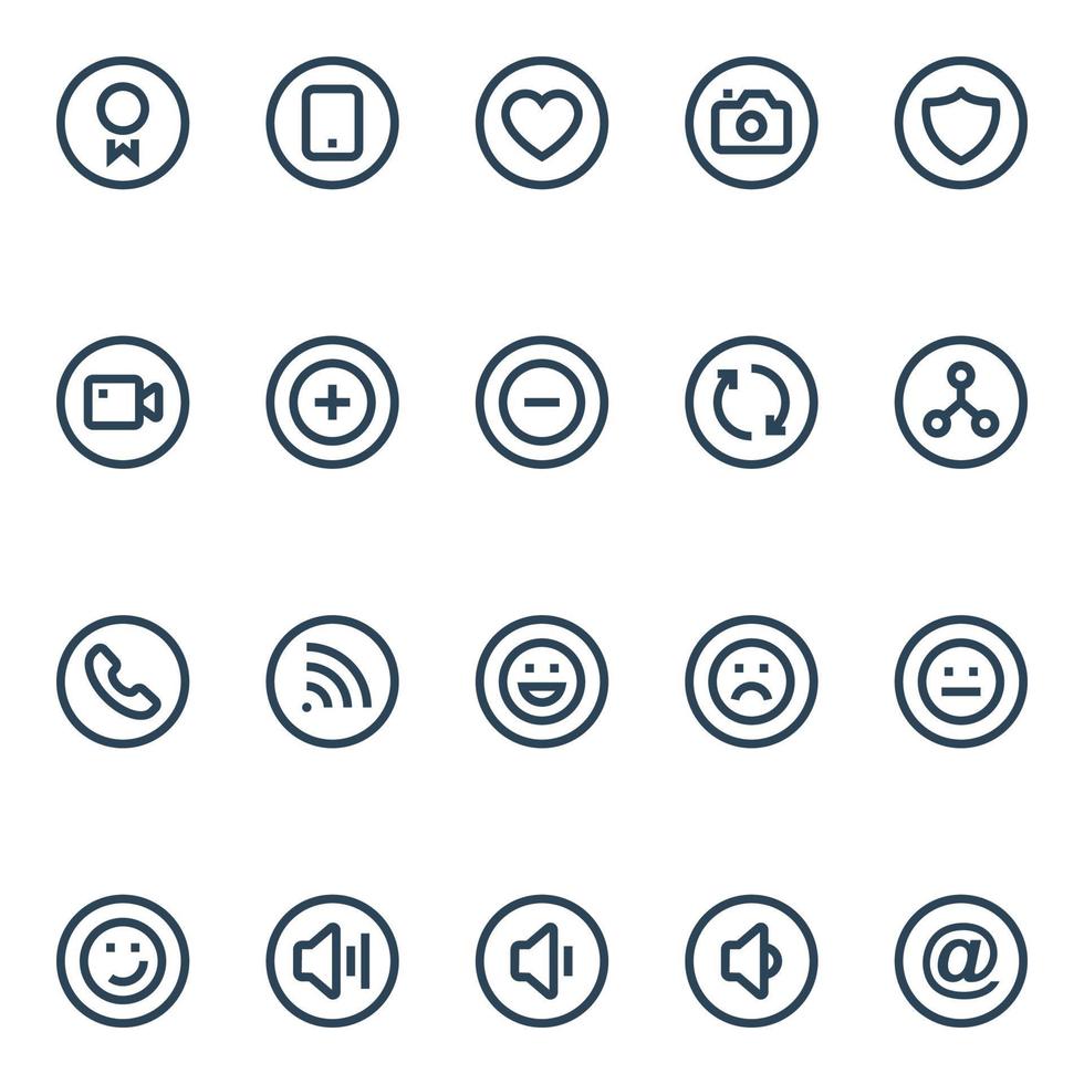 círculo esboço ícones para social redes. vetor