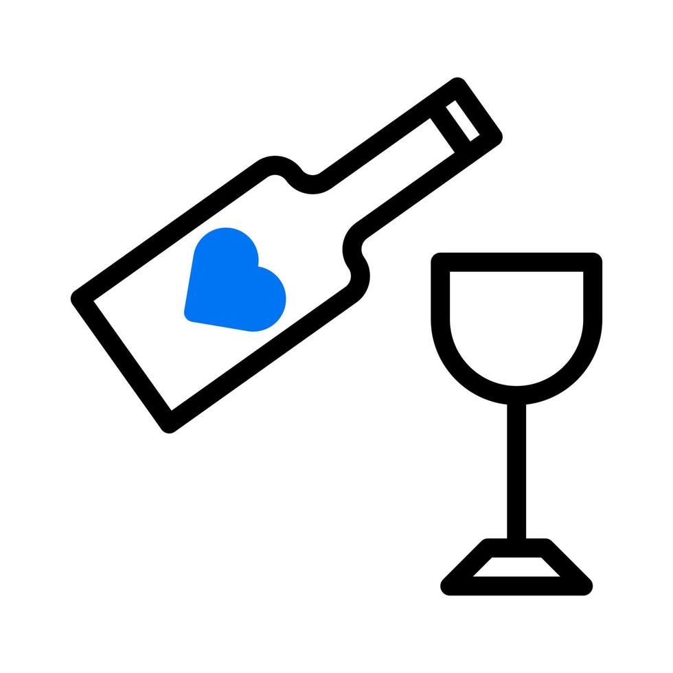vinho ícone duotônico azul estilo namorados ilustração vetor elemento e símbolo perfeito.