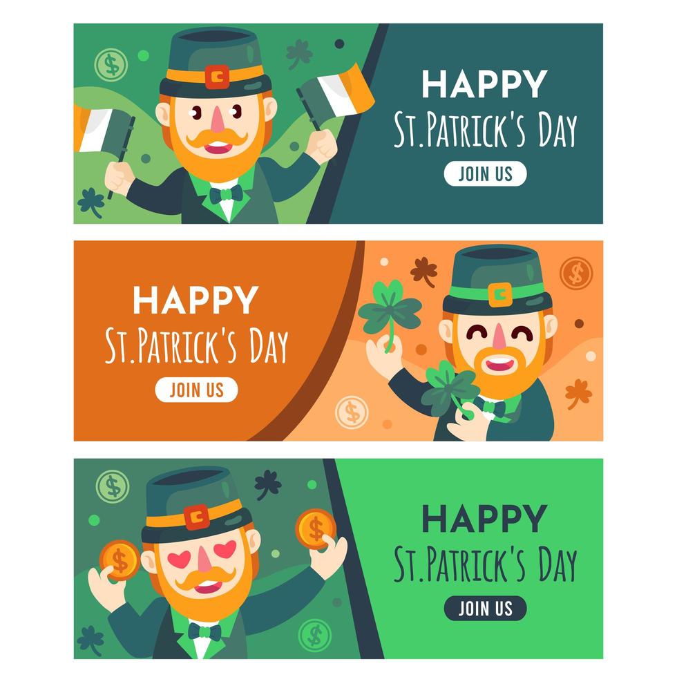 coleções de banner do dia de st.patrick vetor