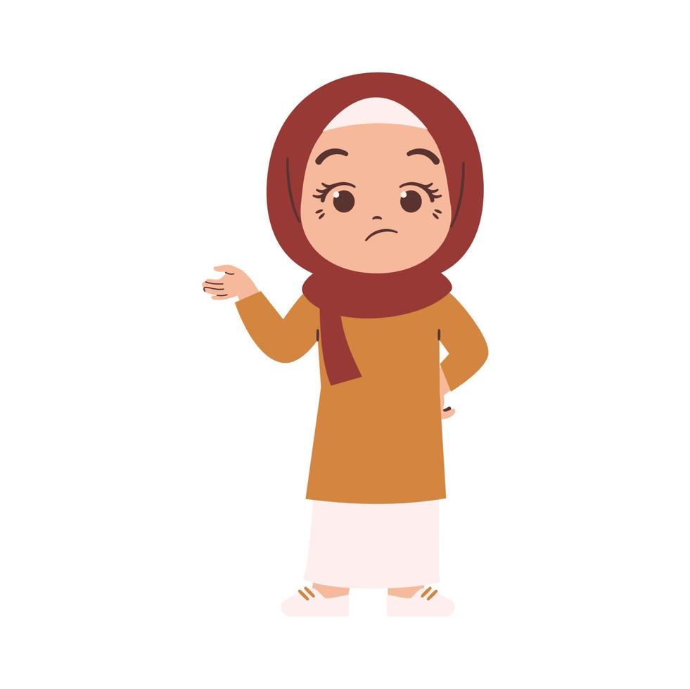 muçulmano mulher vestem hijab vetor