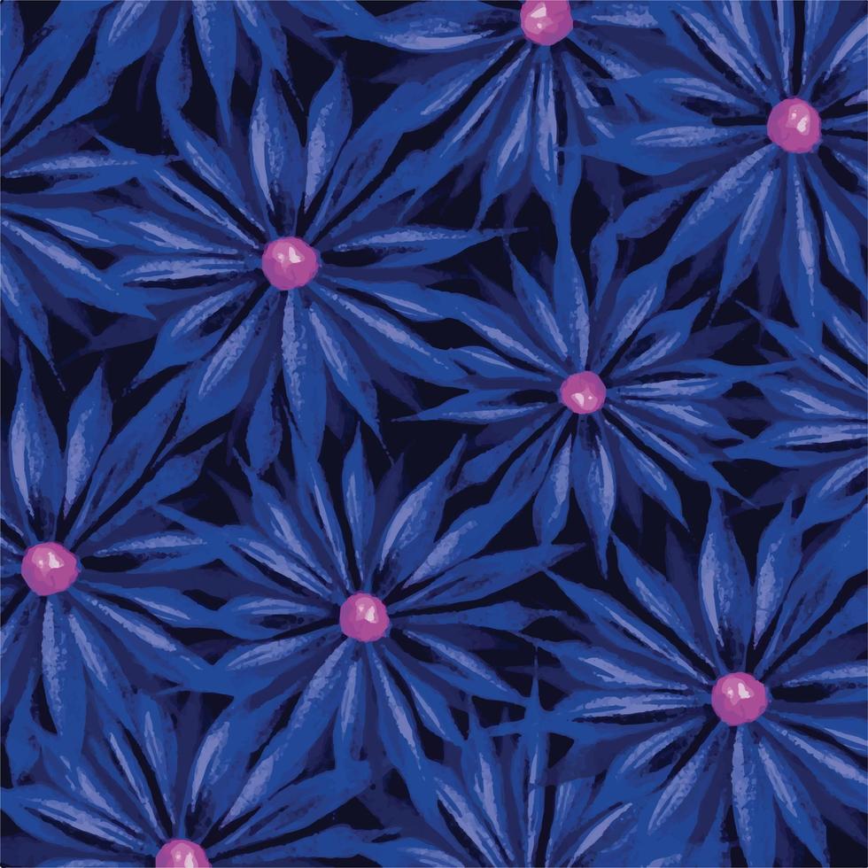 azul texturizado flores padronizar vetor fundo isolado em Preto quadrado modelo para social meios de comunicação modelo, papel e têxtil cachecol imprimir, invólucro papel, poster.