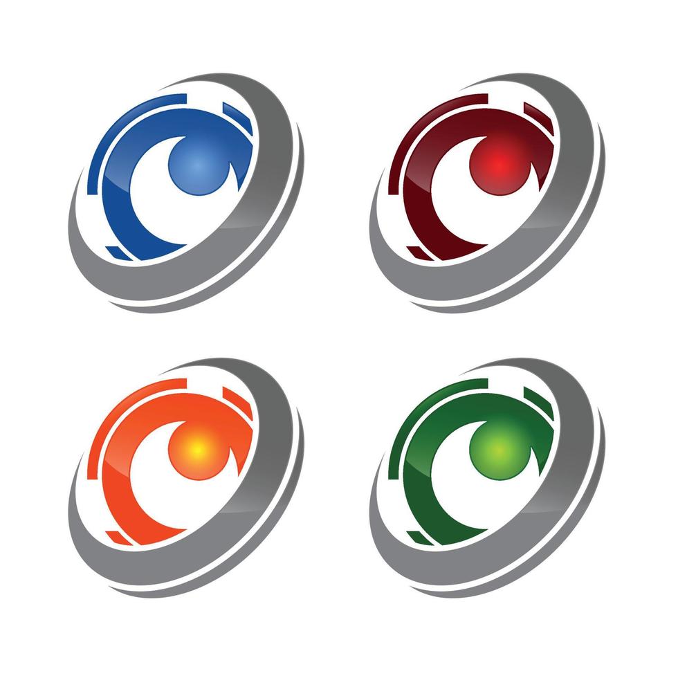 design de logotipo de anéis de web de órbita de tecnologia. design de logotipo de anel de círculo vetorial vetor