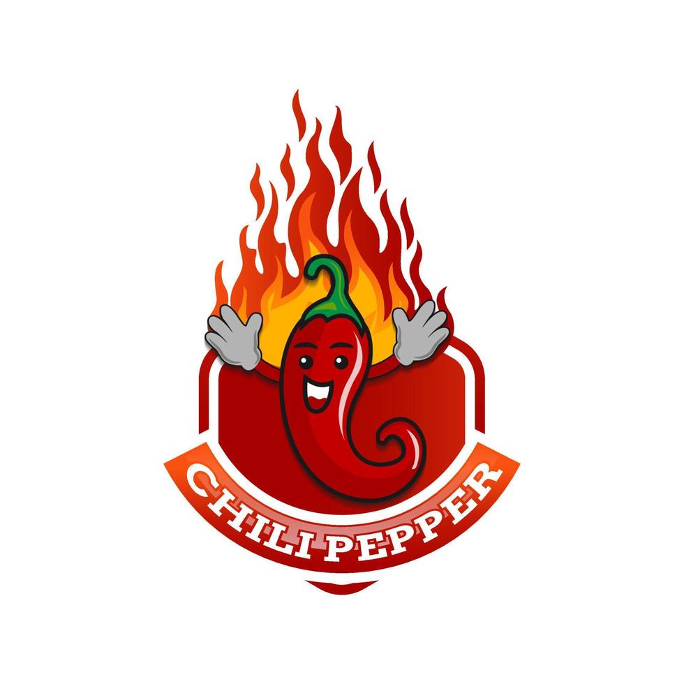 personagem de pimenta malagueta vermelha com chamas ardentes ilustração de um desenho animado picante pimenta malagueta vermelha, com chamas ardentes para receita de comida mexicana e sul-americana vetor