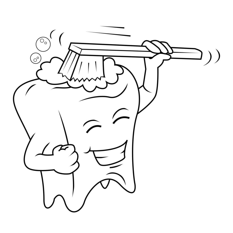 dente escova ilustração em branco fundo vetor