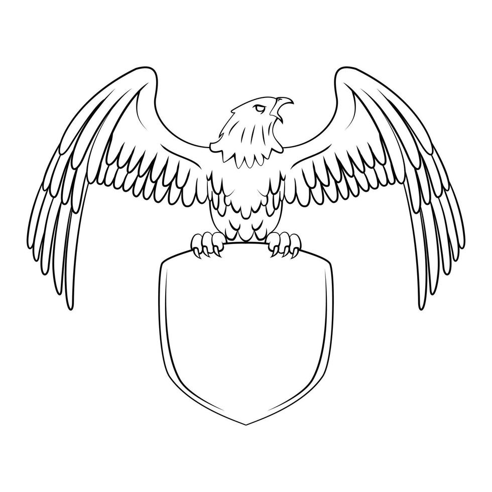 Águia escudo ilustração em branco fundo vetor