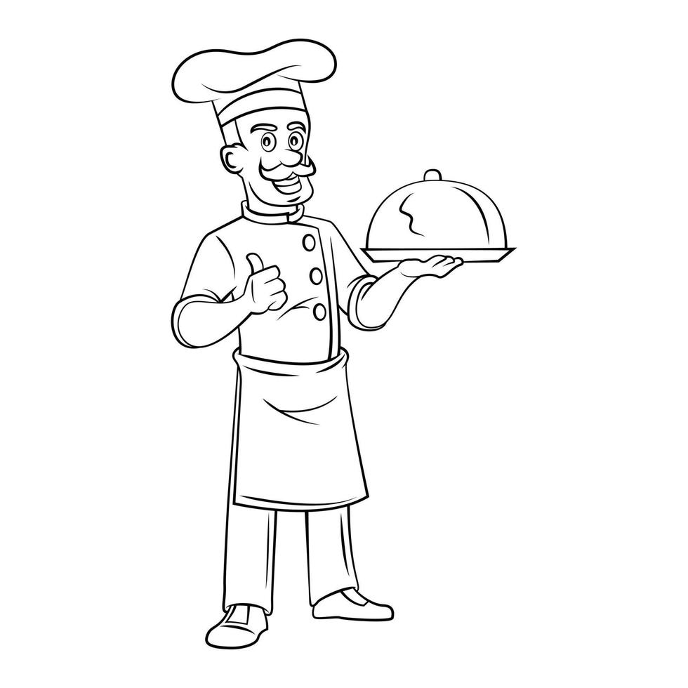 chefe de cozinha homem ilustração em branco fundo vetor