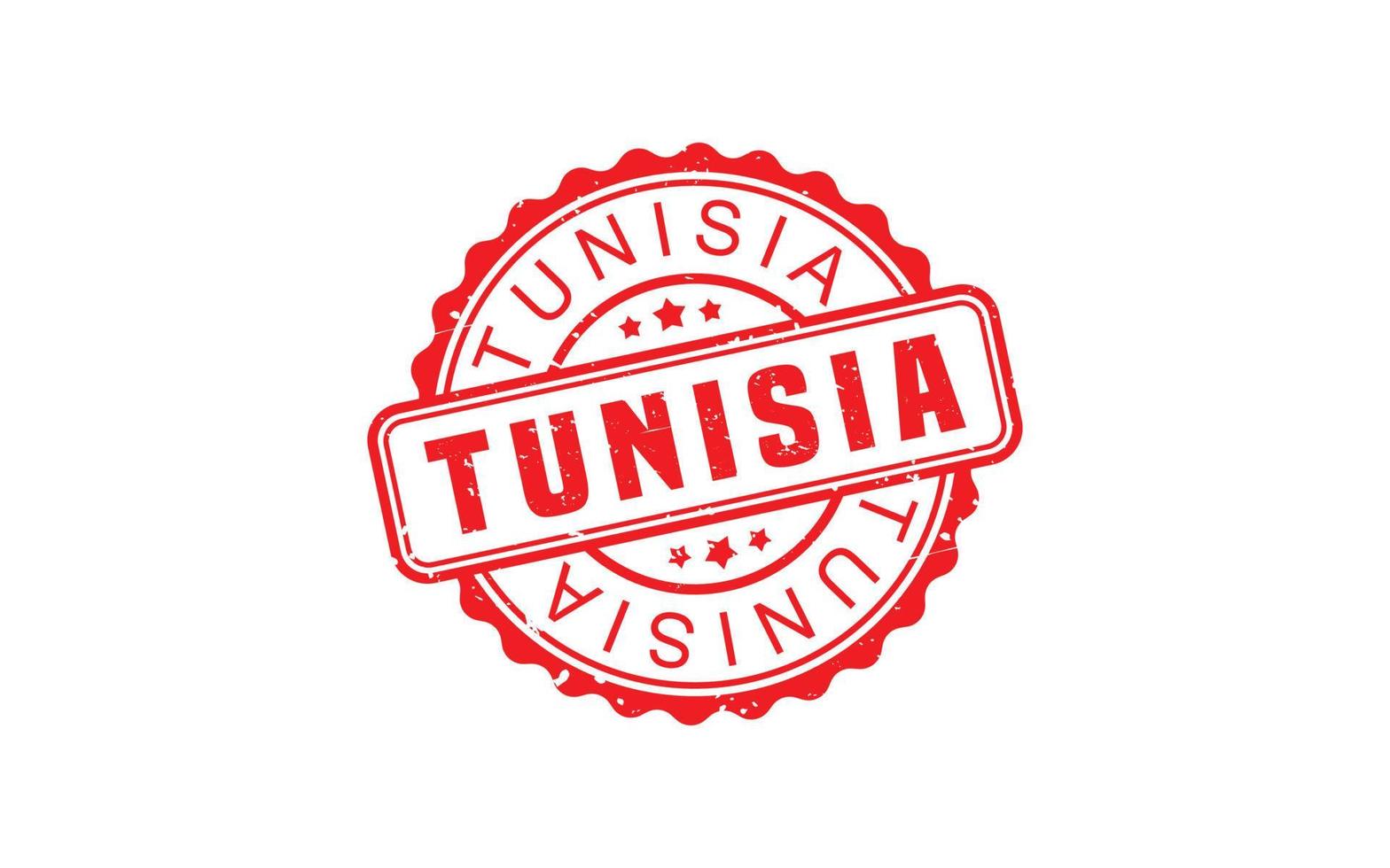 Tunísia carimbo borracha com grunge estilo em branco fundo vetor