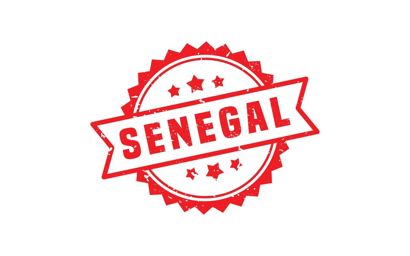 Senegal carimbo borracha com grunge estilo em branco fundo vetor