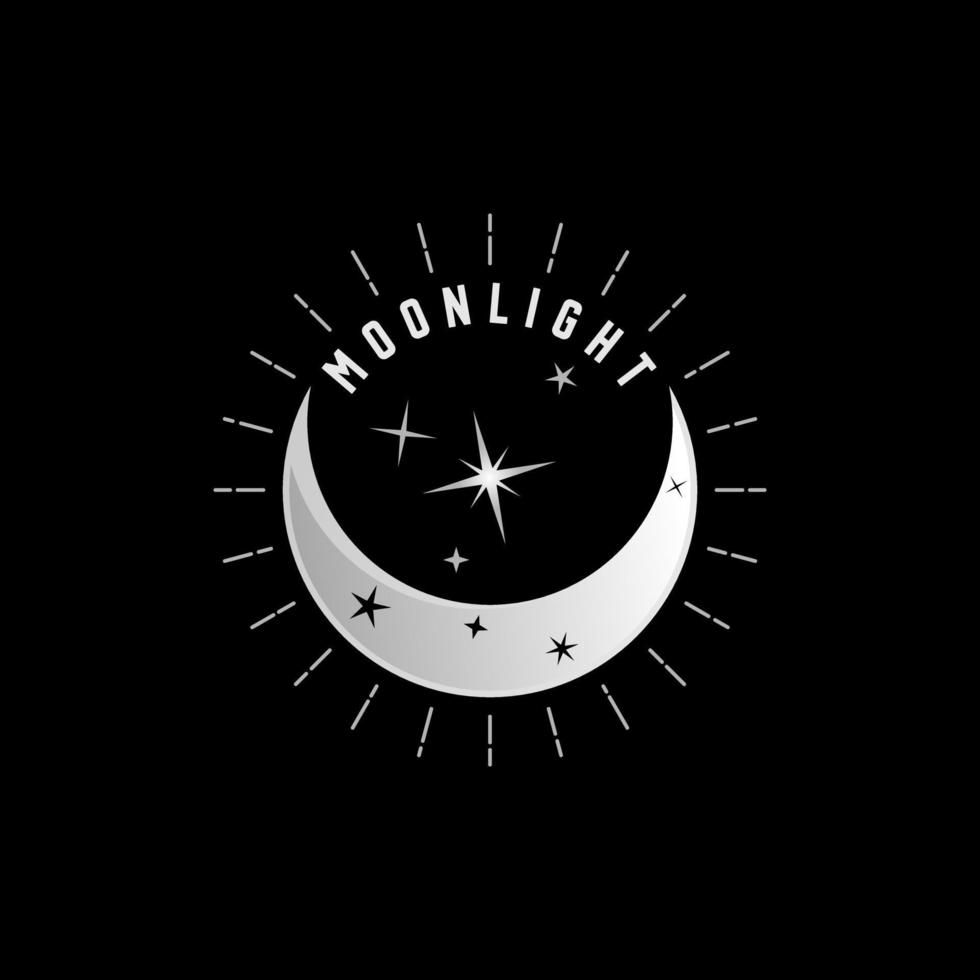 luar ou crescente e estrelas imagem gráfico ícone logotipo Projeto abstrato conceito vetor estoque. pode estar usava Como uma símbolo relacionado para metal ou romance.