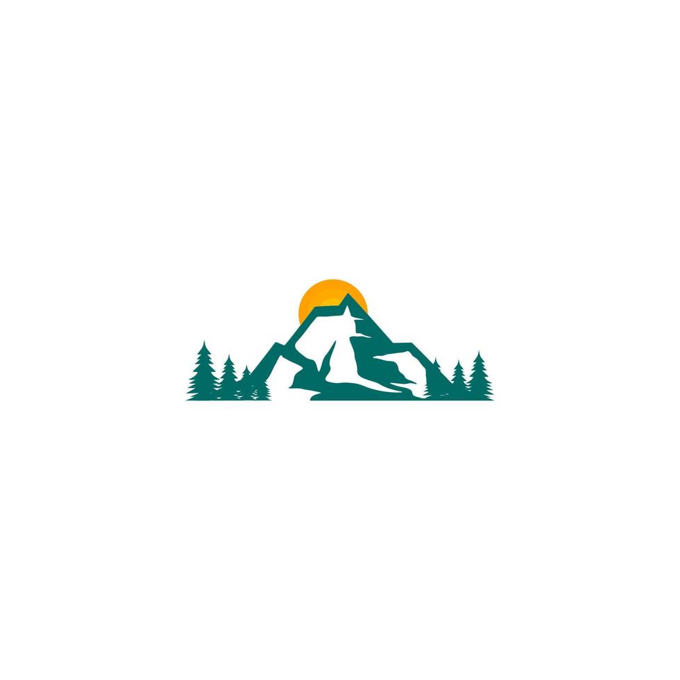 design de logotipo de montanha, logotipo de vista para a montanha vetor
