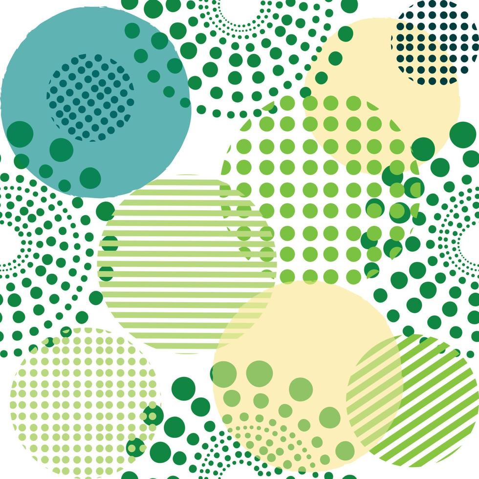 círculos em forma diferente padrão verde pantone sem costura, fundo de esfera brilhante, papel de parede bonito moderno vetor
