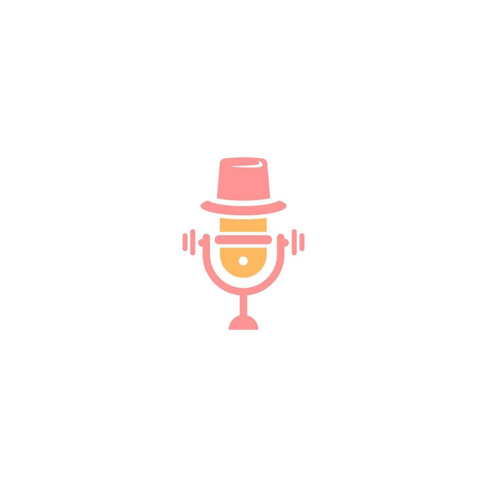 microfone logotipo projeto, podcast logotipo vetor