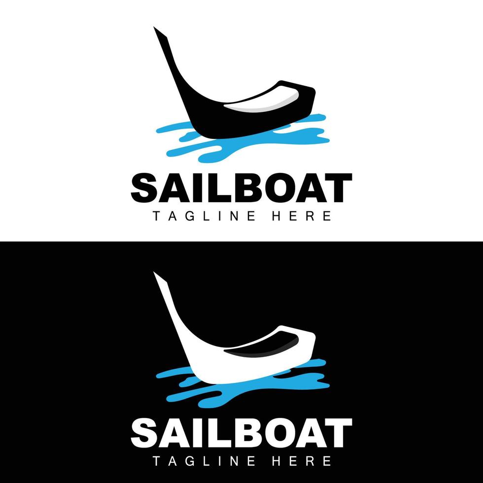 logotipo do veleiro, vetor de barco asiático tradicional, design do ícone do lago oceano, barco de pesca