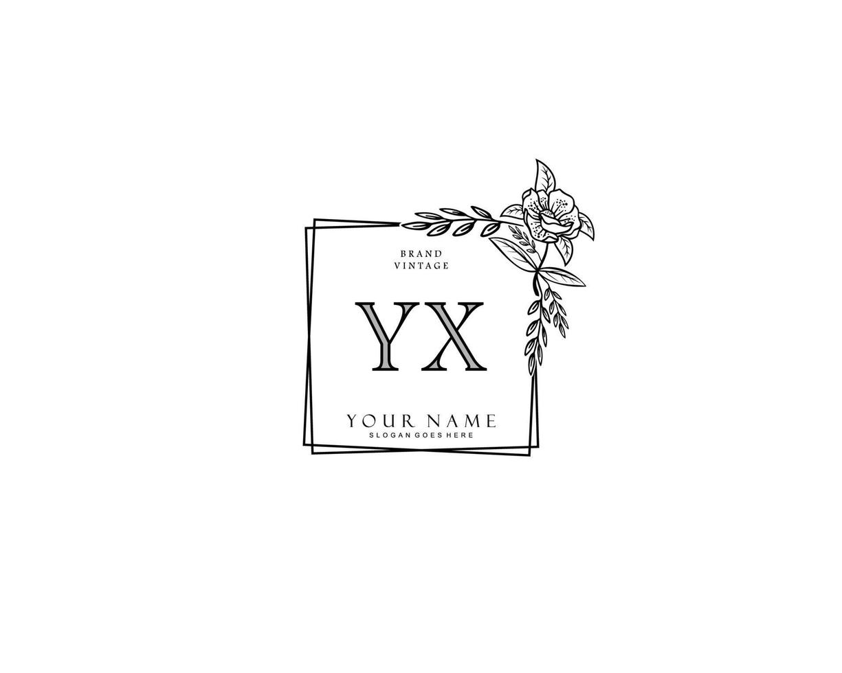 monograma de beleza inicial yx e design de logotipo elegante, logotipo de caligrafia da assinatura inicial, casamento, moda, floral e botânico com modelo criativo. vetor