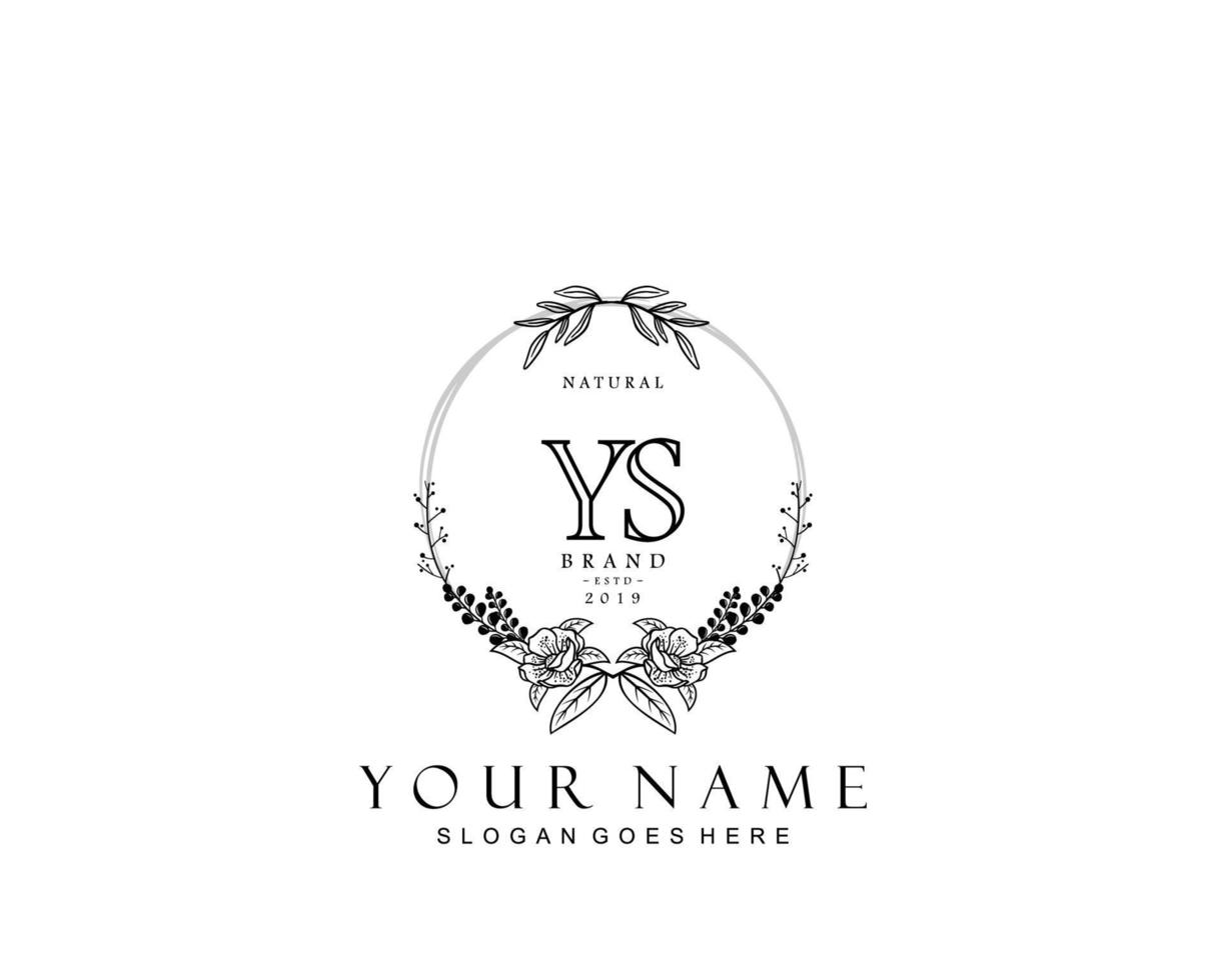 monograma de beleza inicial ys e design de logotipo elegante, logotipo de caligrafia da assinatura inicial, casamento, moda, floral e botânico com modelo criativo. vetor