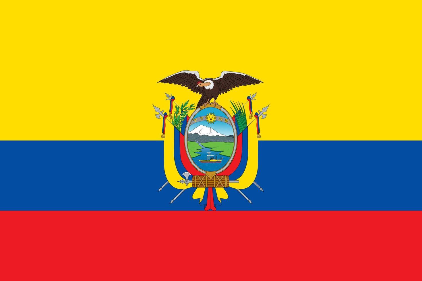 ilustração simples da bandeira do equador para o dia da independência ou eleição vetor