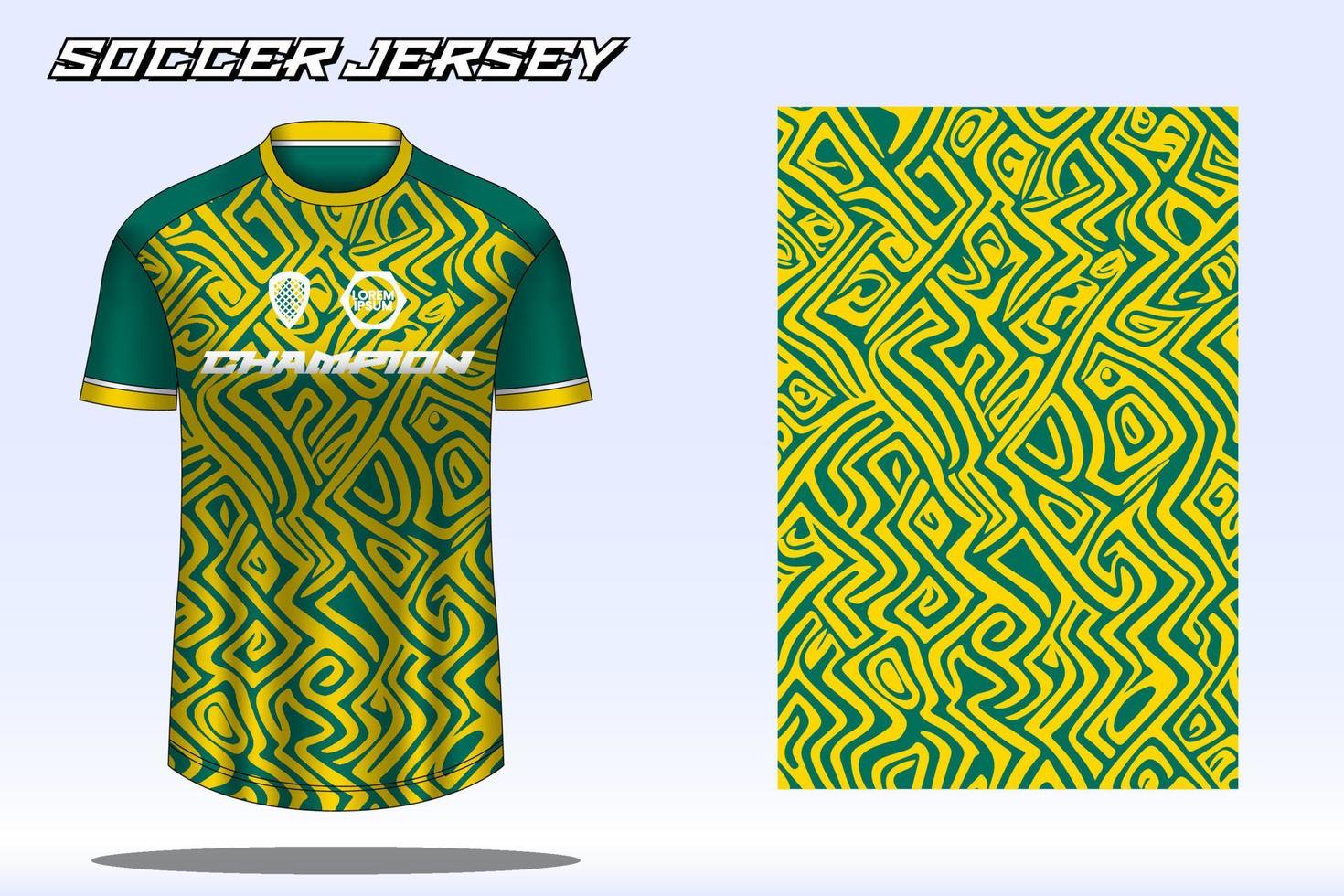 maquete de design de camiseta esportiva de camisa de futebol para clube de futebol vetor