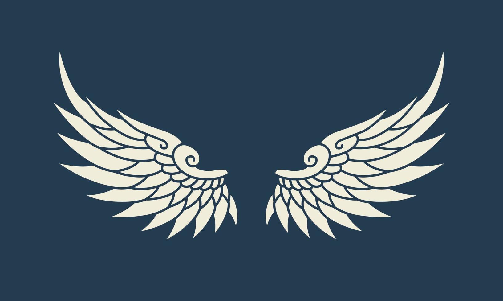 ícone de logotipo de vetor asas de anjo branco