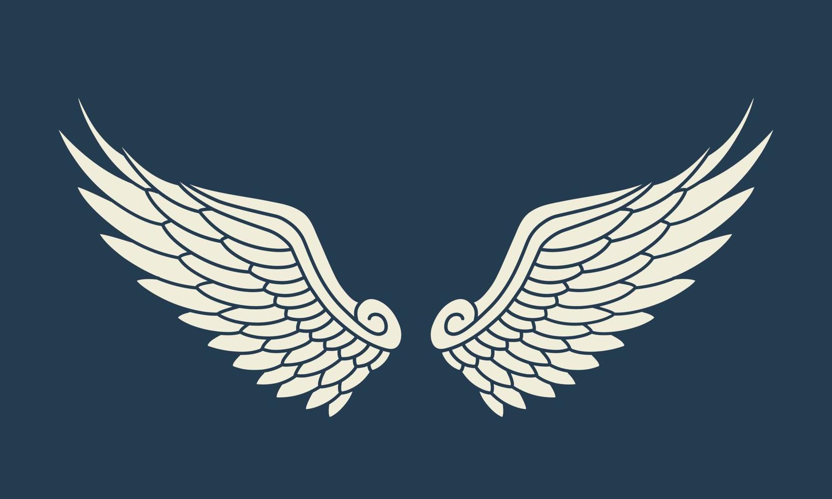 ícone de logotipo de vetor asas de anjo branco