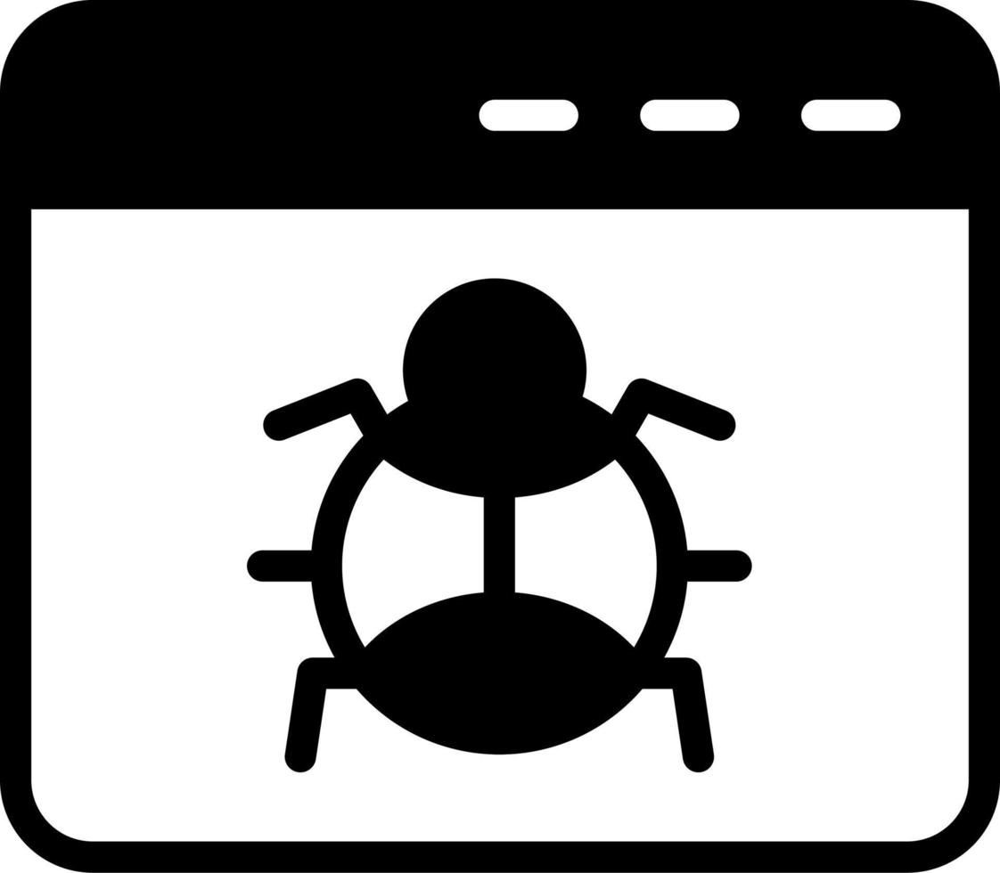ícone de vetor de bug do navegador