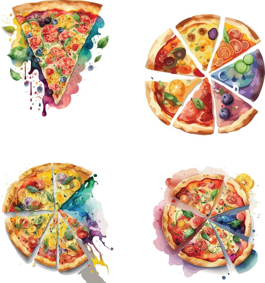 água cor colorida pizza Comida vetor