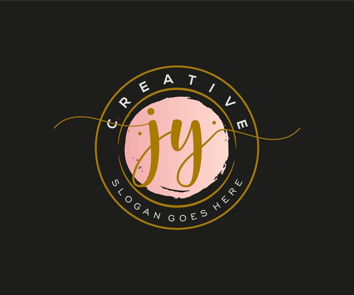 monograma de beleza do logotipo feminino inicial jy e design de logotipo elegante, logotipo de caligrafia da assinatura inicial, casamento, moda, floral e botânico com modelo criativo. vetor