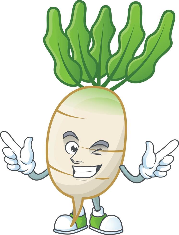 daikon desenho animado personagem estilo vetor