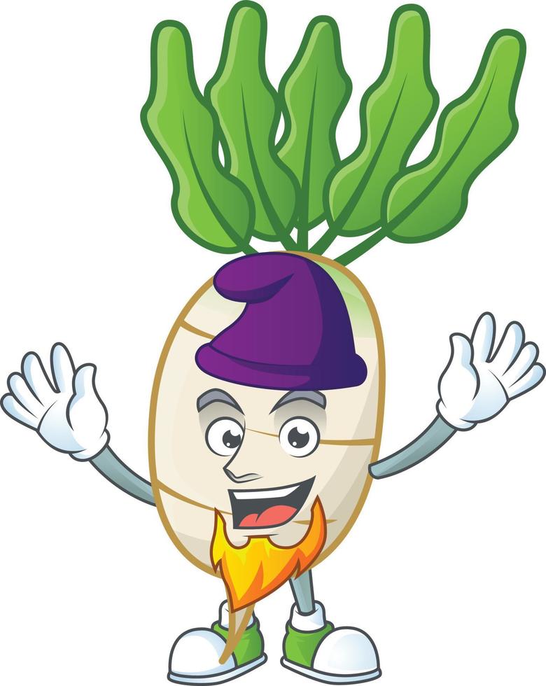 daikon desenho animado personagem estilo vetor