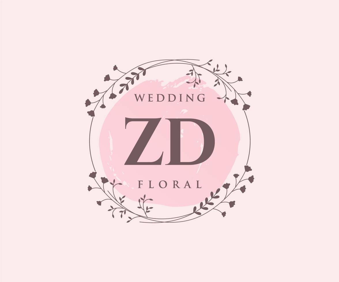 zd carta Casamento monograma logotipos modelo, mão desenhado moderno minimalista e floral modelos para convite cartões, Salve  a data, elegante identidade. vetor
