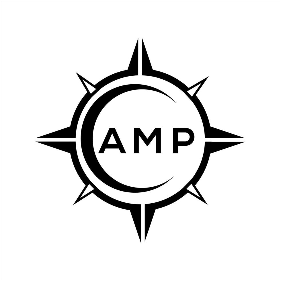 design de logotipo de escudo de monograma abstrato amp em fundo branco. amp logotipo de carta de iniciais criativas. vetor