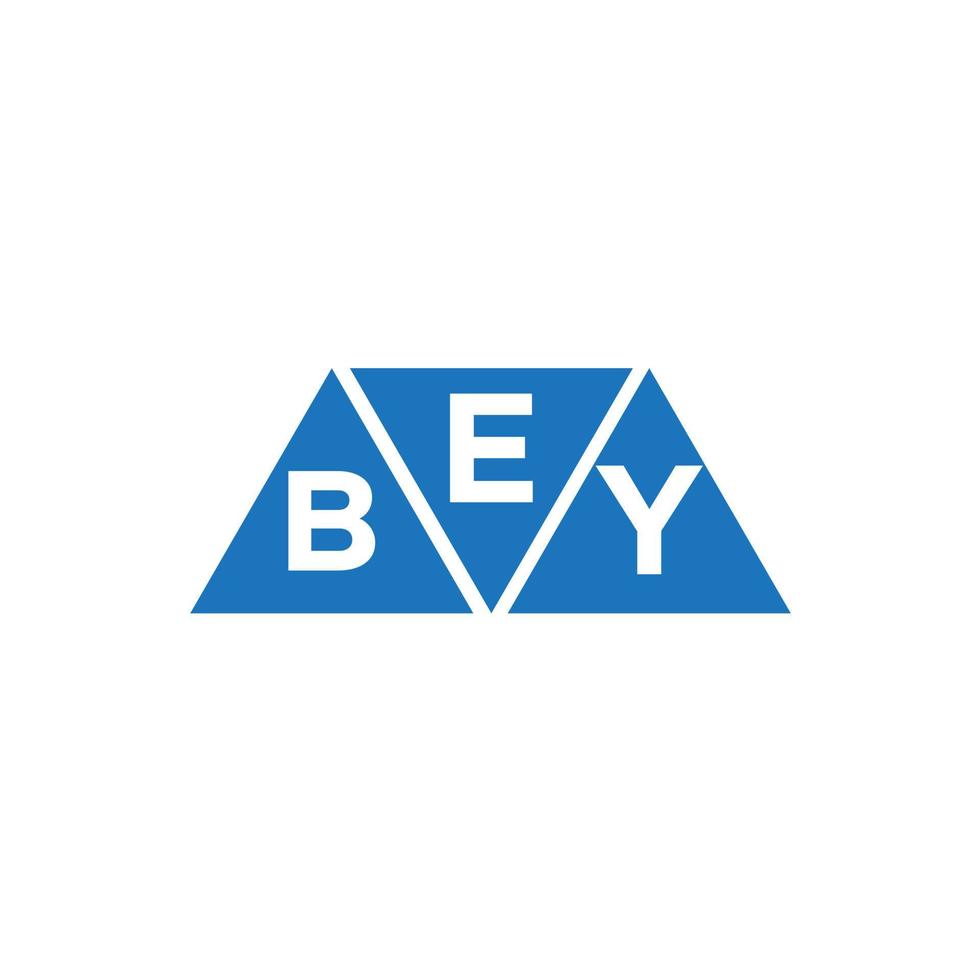 eby triângulo forma logotipo Projeto em branco fundo. eby criativo iniciais carta logotipo conceito. vetor