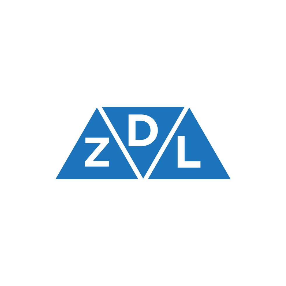 dzl triângulo forma logotipo Projeto em branco fundo. dzl criativo iniciais carta logotipo conceito. vetor