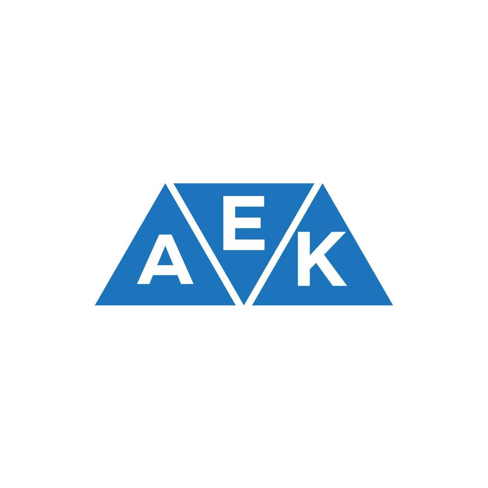 eak triângulo forma logotipo Projeto em branco fundo. eak criativo iniciais carta logotipo concept.eak triângulo forma logotipo Projeto em branco fundo. eak criativo iniciais carta logotipo conceito. vetor