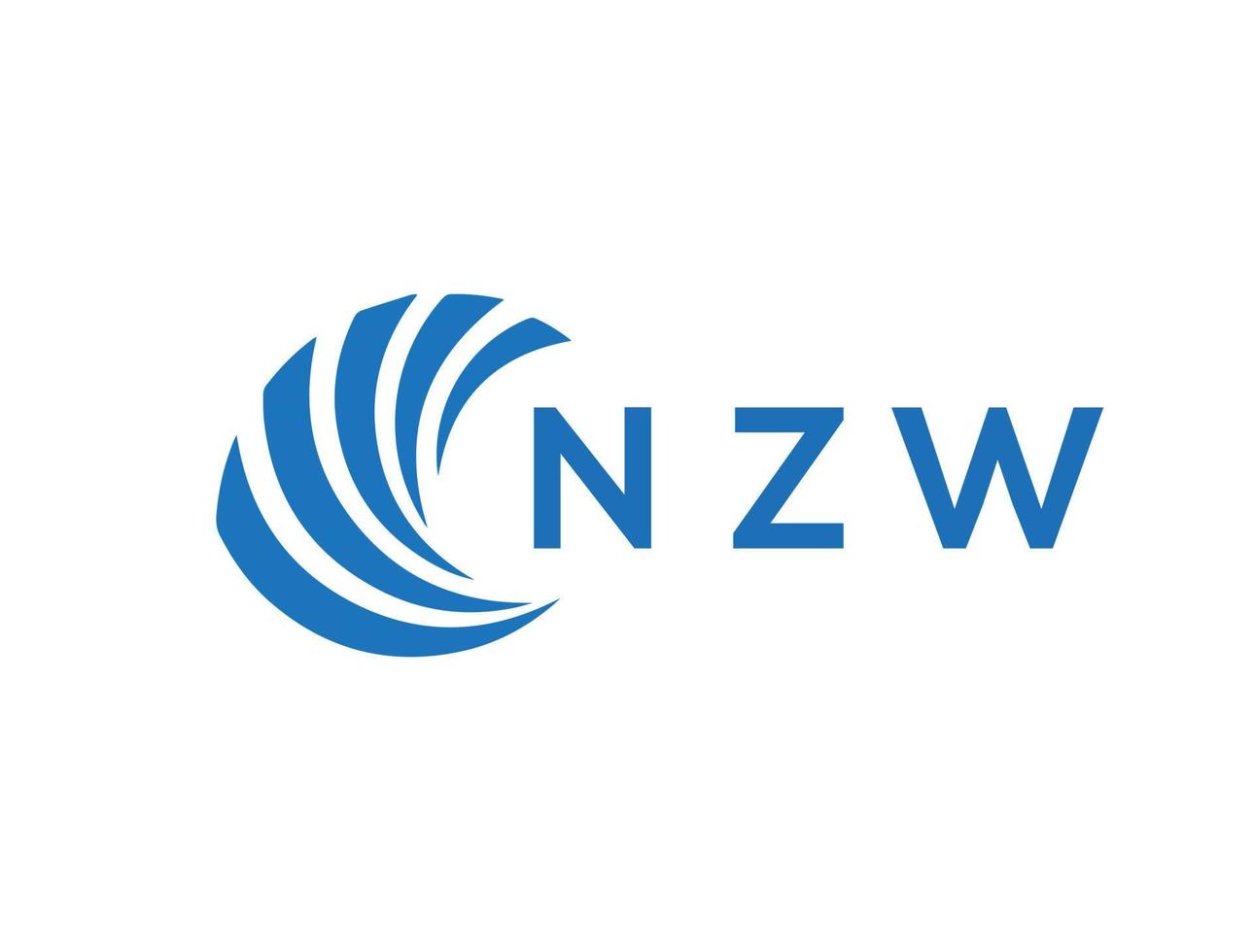 nzw carta logotipo Projeto em branco fundo. nzw criativo círculo carta logotipo conceito. nzw carta Projeto. vetor