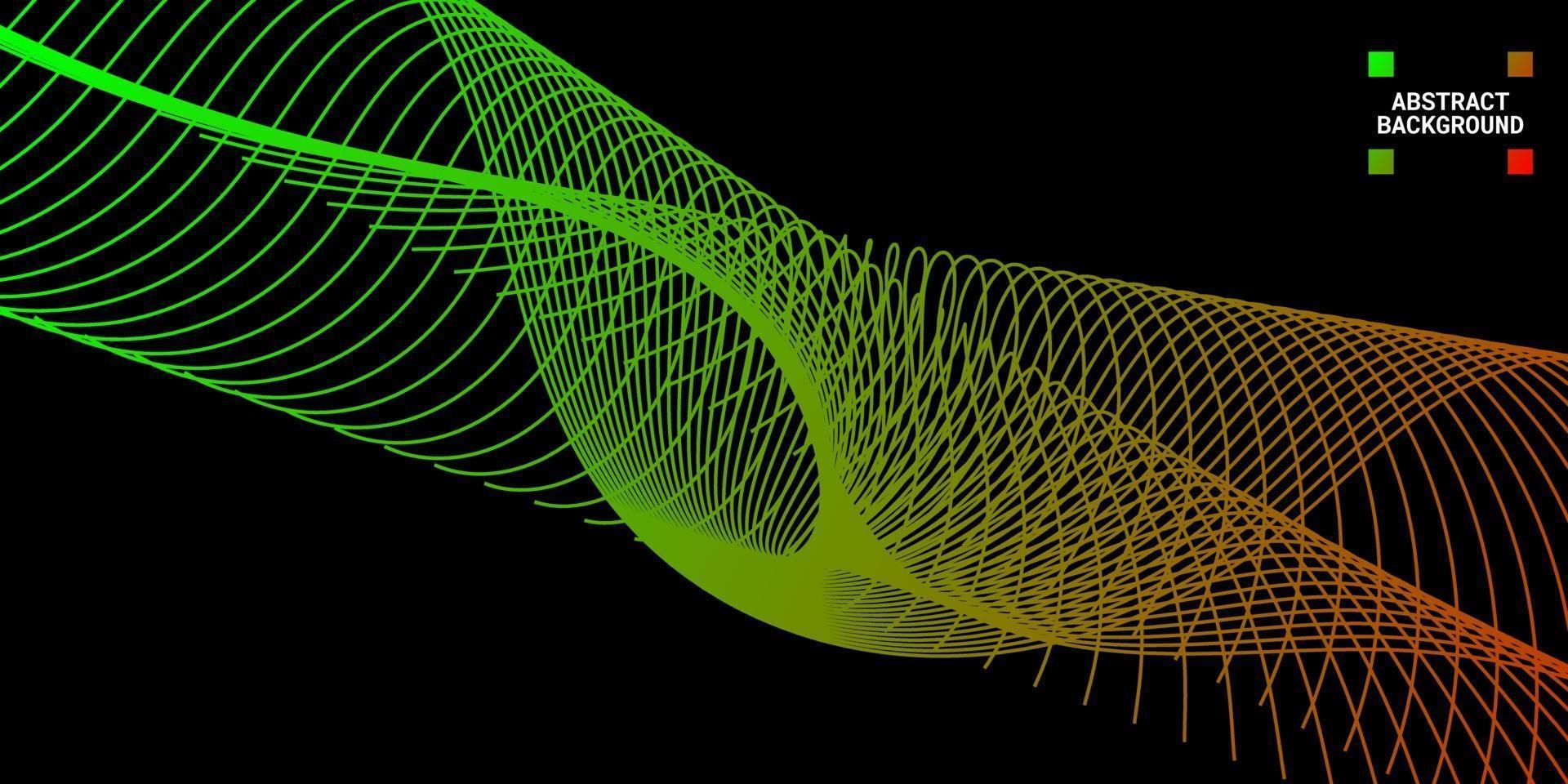 fundo abstrato moderno com linhas onduladas em gradações de verde e amarelo vetor