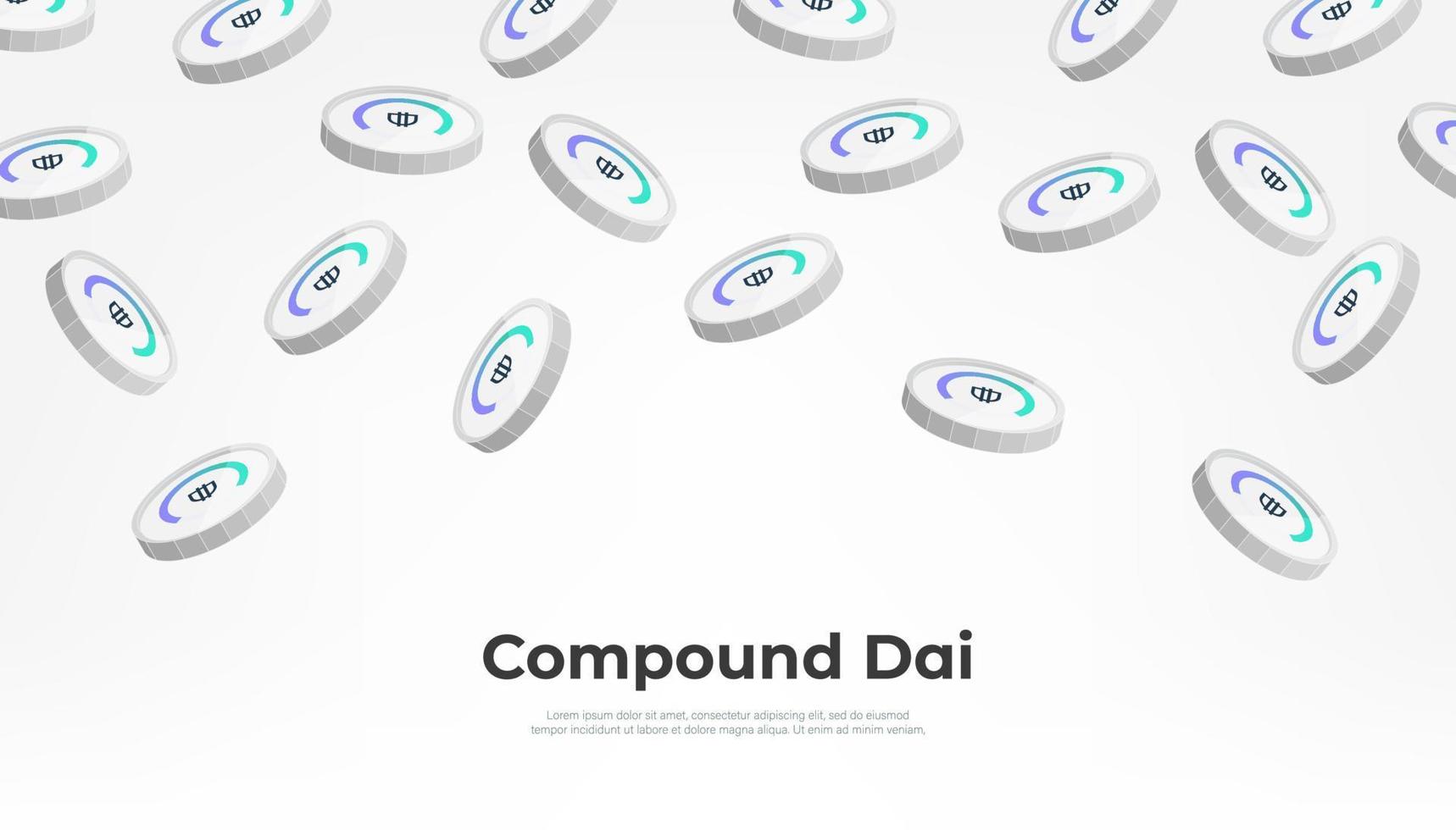 composto dai moeda queda a partir de a céu. cdai criptomoeda conceito bandeira fundo. vetor