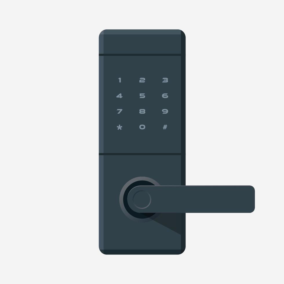 moderno digital porta lidar com com eletrônico trancar, segurança porta botão plano estilo. vetor