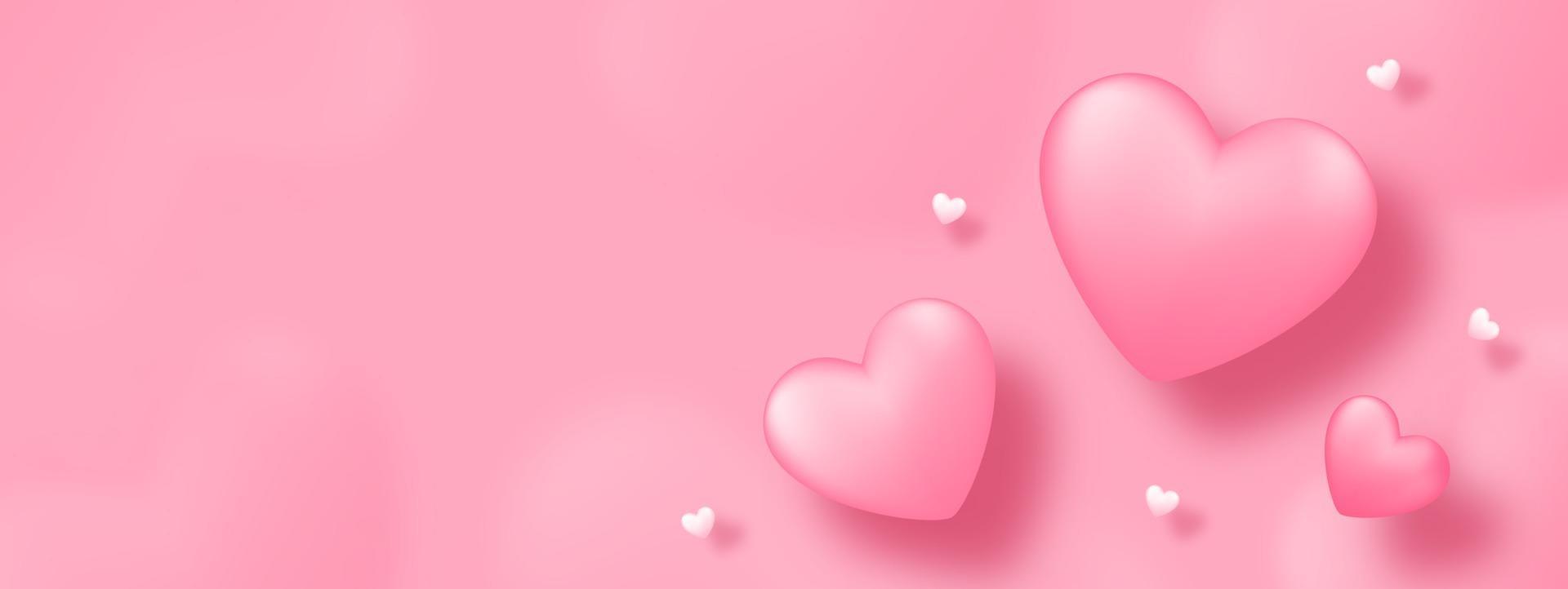 arte em papel com coração no fundo rosa. amo o projeto de conceito para o feliz dia das mães, dia dos namorados, dia de aniversário. banner e design de modelo de saudação. vetor