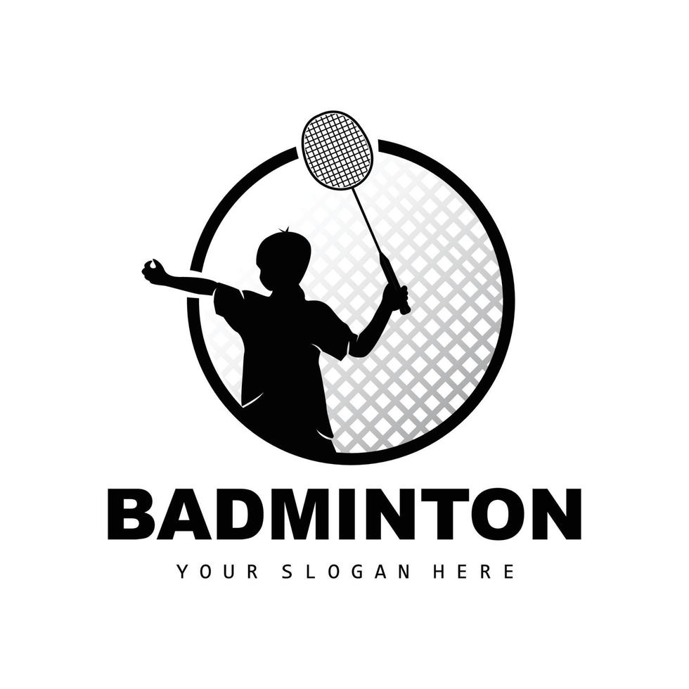 badminton logotipo, esporte ramo projeto, vetor abstrato badminton jogadoras silhueta coleção