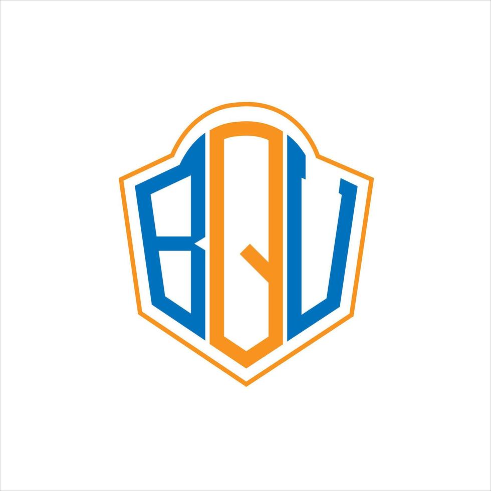 bqu abstrato monograma escudo logotipo Projeto em branco fundo. bqu criativo iniciais carta logotipo. vetor