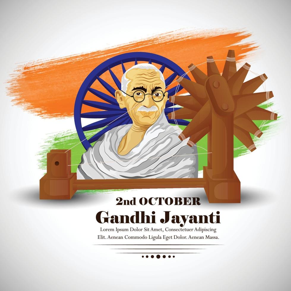 2 de outubro gandhi jayanti para design criativo vetor