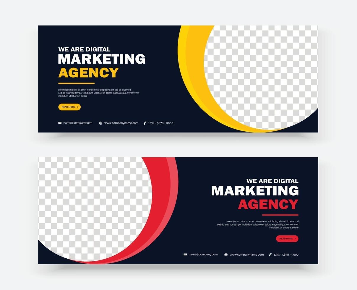 modelo de design de banner de marketing empresarial vetor