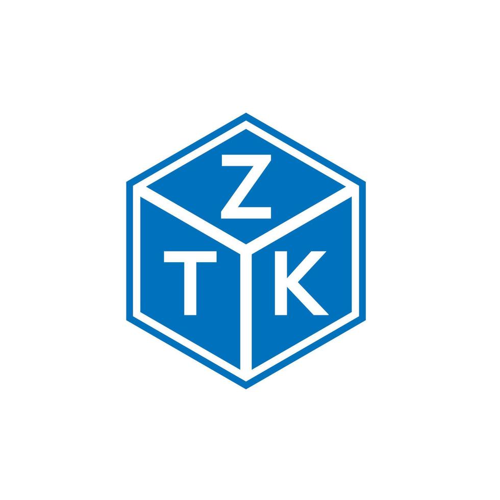 design de logotipo de letra ztk em fundo branco. conceito de logotipo de letra de iniciais criativas ztk. design de letra ztk. vetor