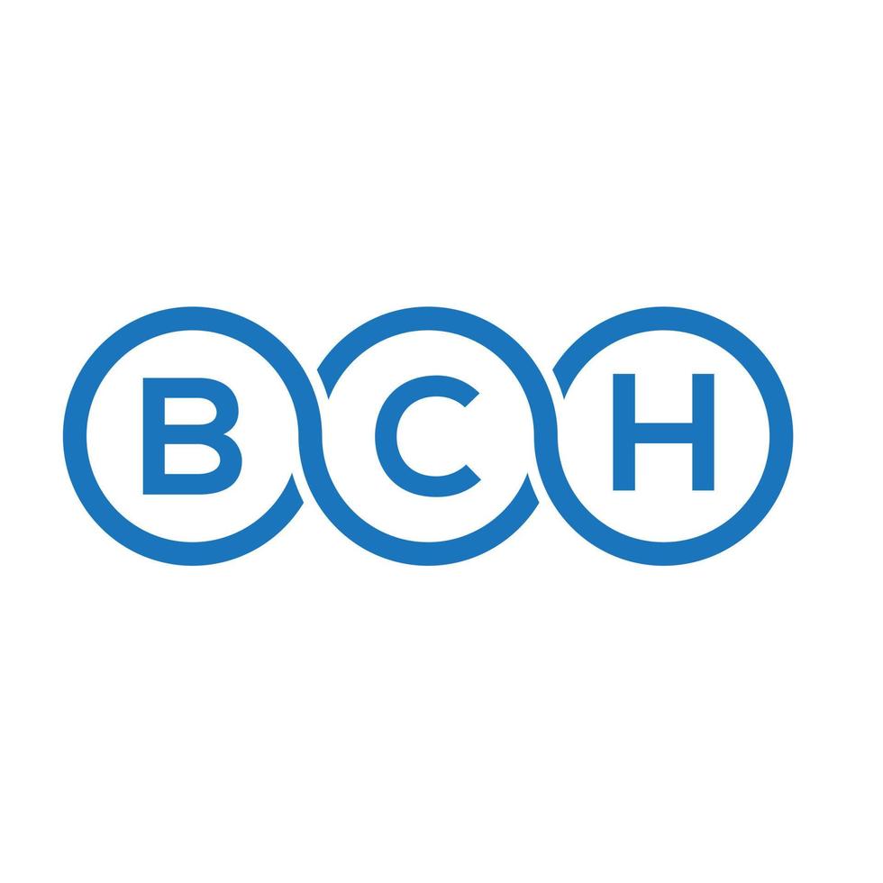 design de logotipo de carta bch em fundo branco. bch conceito de logotipo de letra de iniciais criativas. design de letra bch. vetor