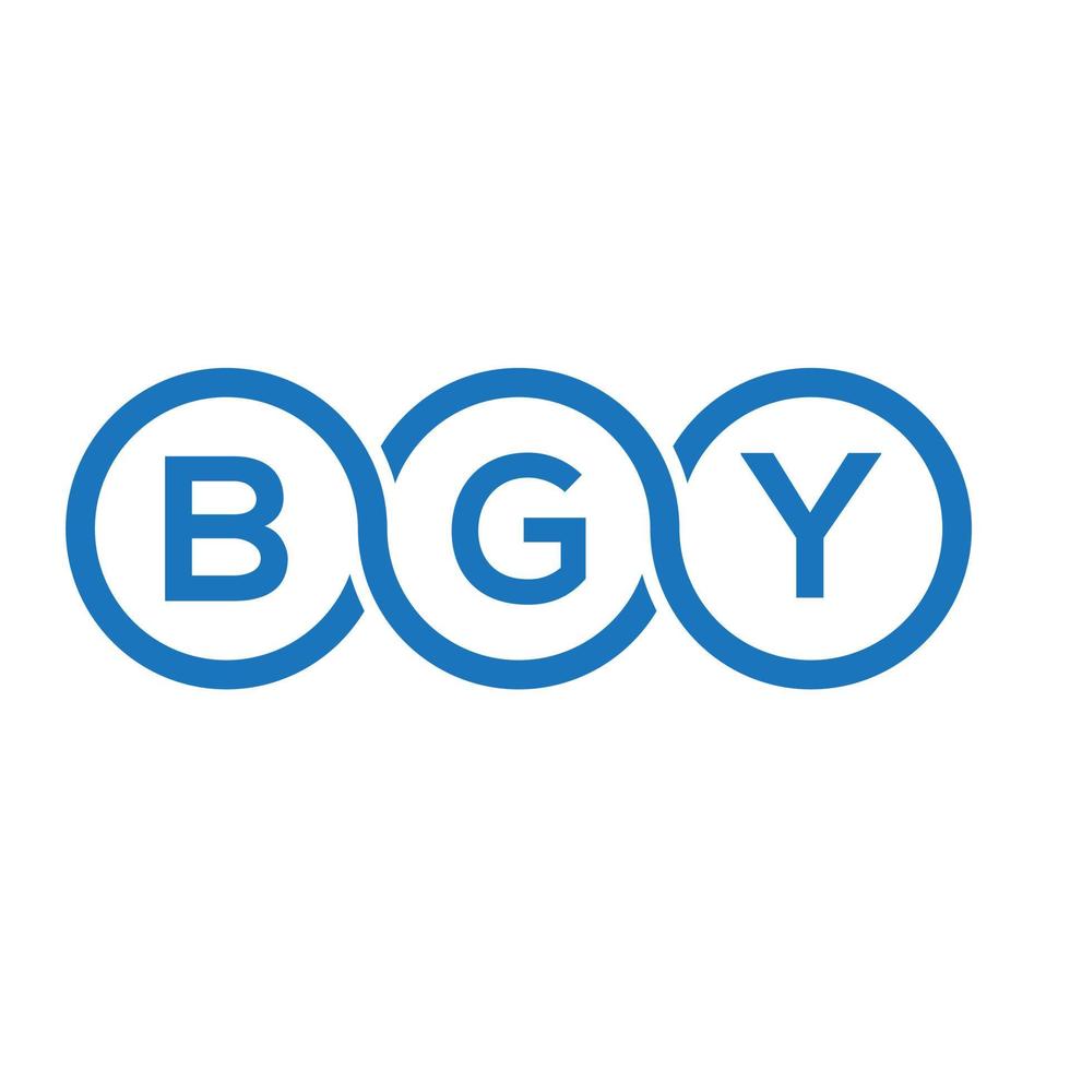 design de logotipo de carta bgy em fundo branco. conceito de logotipo de carta de iniciais criativas bgy. design de letra bgy. vetor