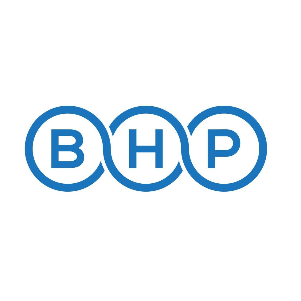 design de logotipo de carta bhp em fundo branco. conceito de logotipo de letra de iniciais criativas bhp. design de letra bhp. vetor