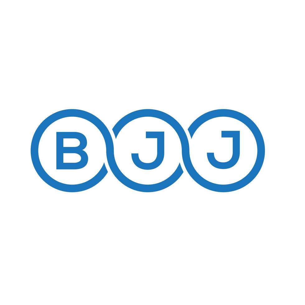 design de logotipo de carta bjj em fundo branco. conceito de logotipo de letra de iniciais criativas bjj. design de letra bjj. vetor