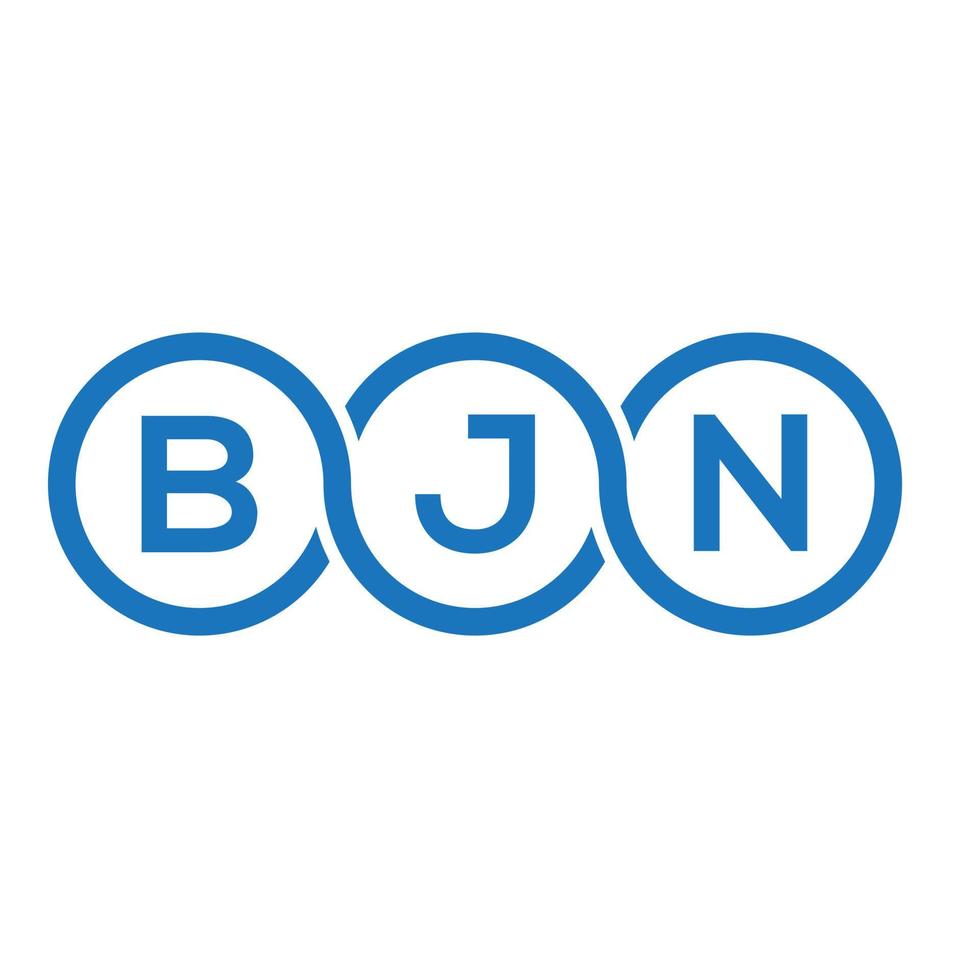 design de logotipo de carta bjn em fundo branco. conceito de logotipo de letra de iniciais criativas bjn. design de letra bjn. vetor