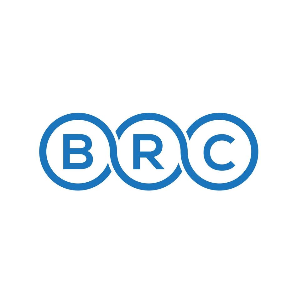 design de logotipo de letra brc em fundo branco. conceito de logotipo de letra de iniciais criativas brc. design de letra brc. vetor